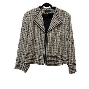 Jones New York Tweed Jacket Zippered Top